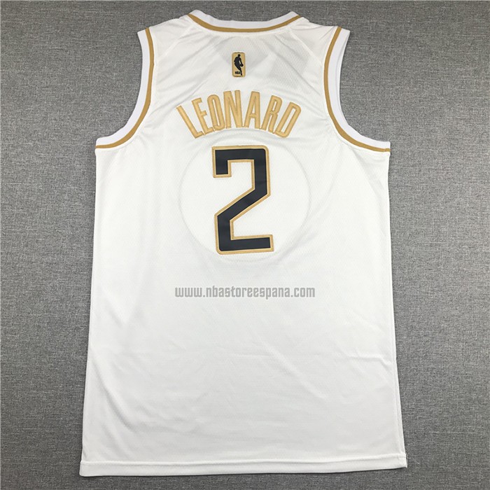 Camiseta Golden Edition Los Angeles Clippers Kawhi Leonard NO 2 Blanco